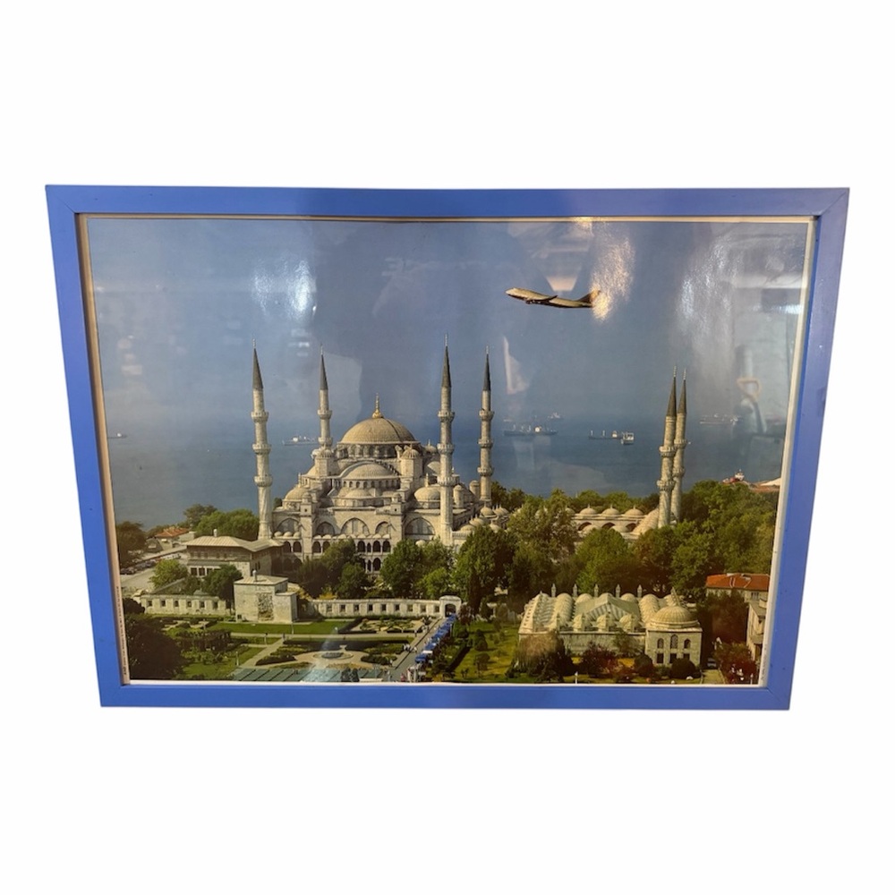 Framed Istanbul / Blue Mosque Aerial Photo – Vintage Travel Wall Art
